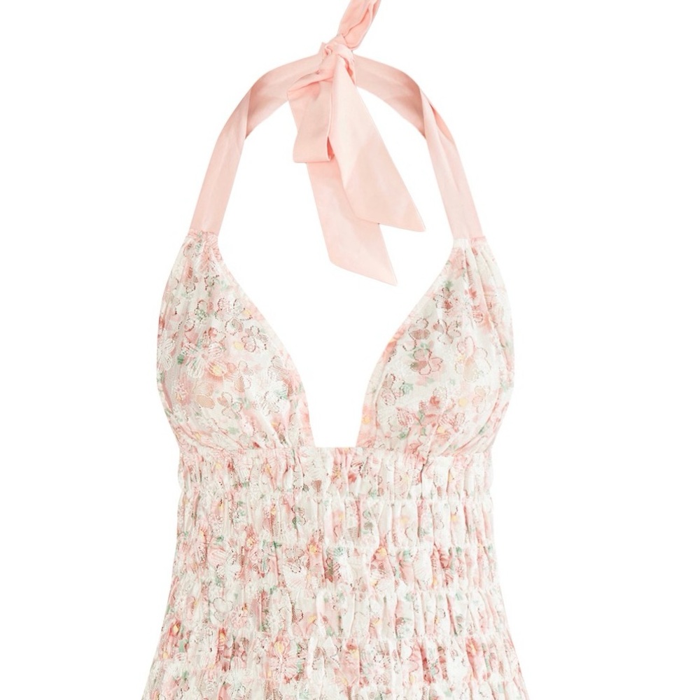 Pink Floral Textured Bodycon Dredd - Picture 5 of 5